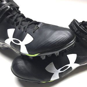 Under Armour mid Cleats Used, black size 15
